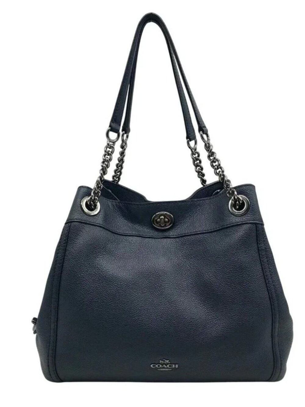 Coach Edie Midnight Blue Leather Shoulder Bag